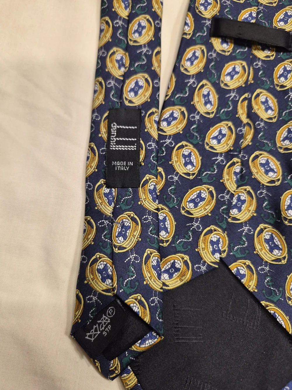 Classic Navy and Gold Patterned Men's Tie